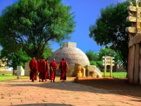 Monks Visiting the Buddhist Stupas at Sanchi